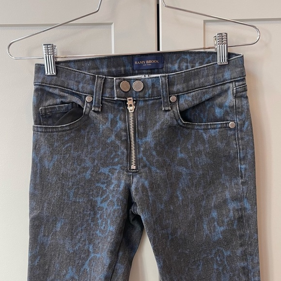 Ramy Brook Womens Leopard Printed Ankle Zip Kate Skinny Jeans 24 XS Designer - Picture 2 of 10